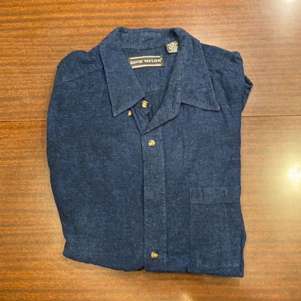 David Taylor button down shirt, XL dark blue,